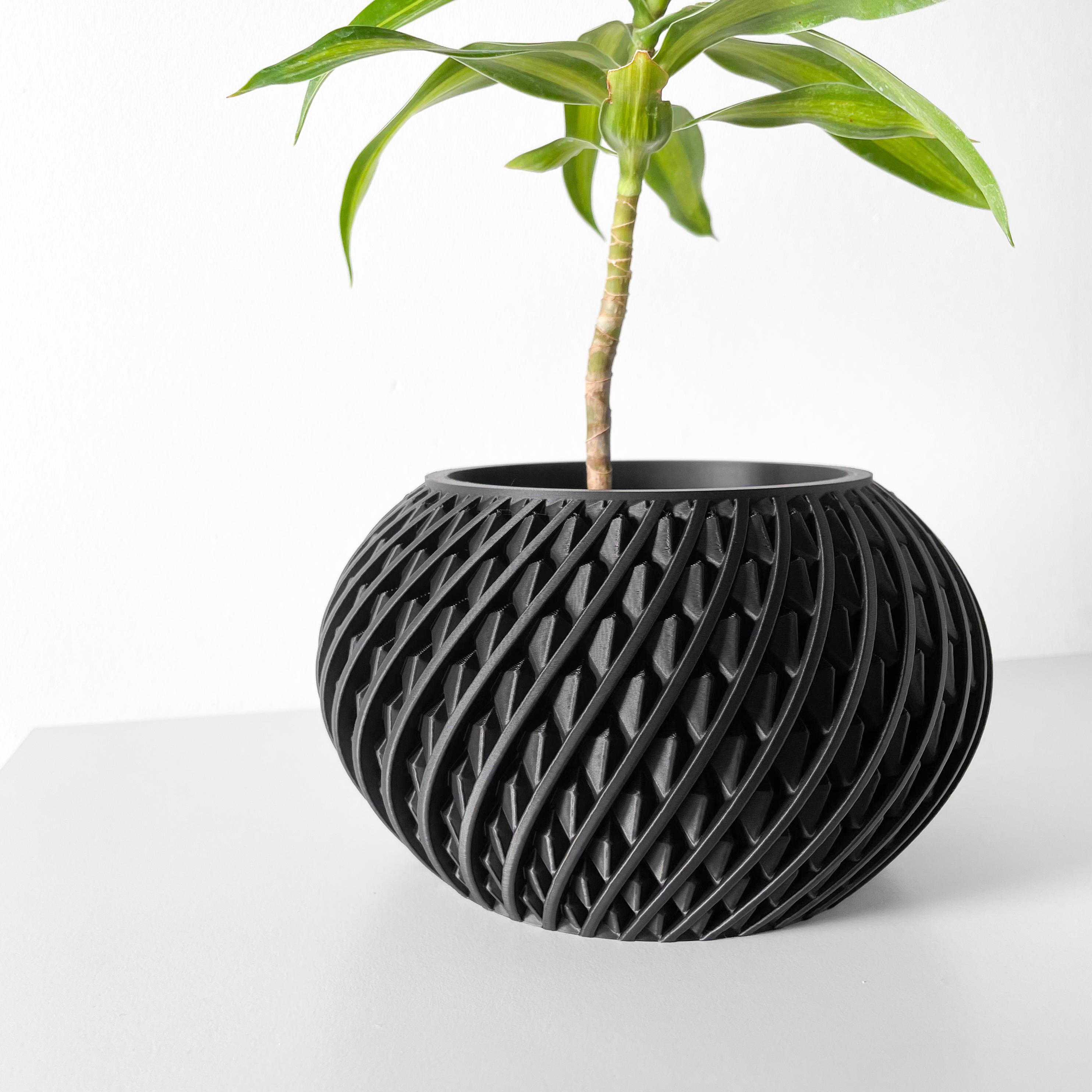 The Kio Planter Pot with Drainage Tray & Stand Included: Modern and Unique Home Decor for Plants a 3d model
