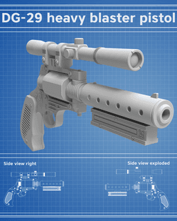 DG-29 Heavy Blaster Pistol - Star Wars 3d model