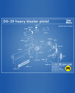 DG-29 Heavy Blaster Pistol - Star Wars 3d model