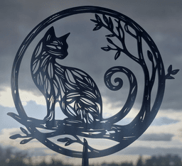 Elegant Cat Nature 2D Wall Art.3mf 3d model