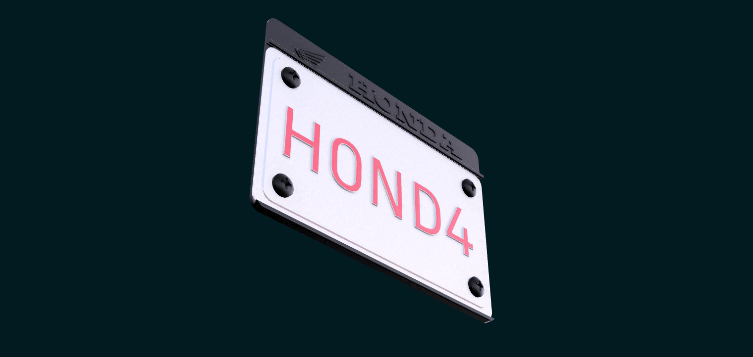 Motorcycle License Plate Frame 3d model
