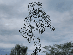 Hip Hop Dance Girl 2D Wall Art.3mf 3d model