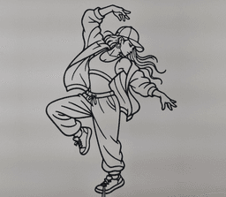 Hip Hop Dance Girl 2D Wall Art.3mf 3d model
