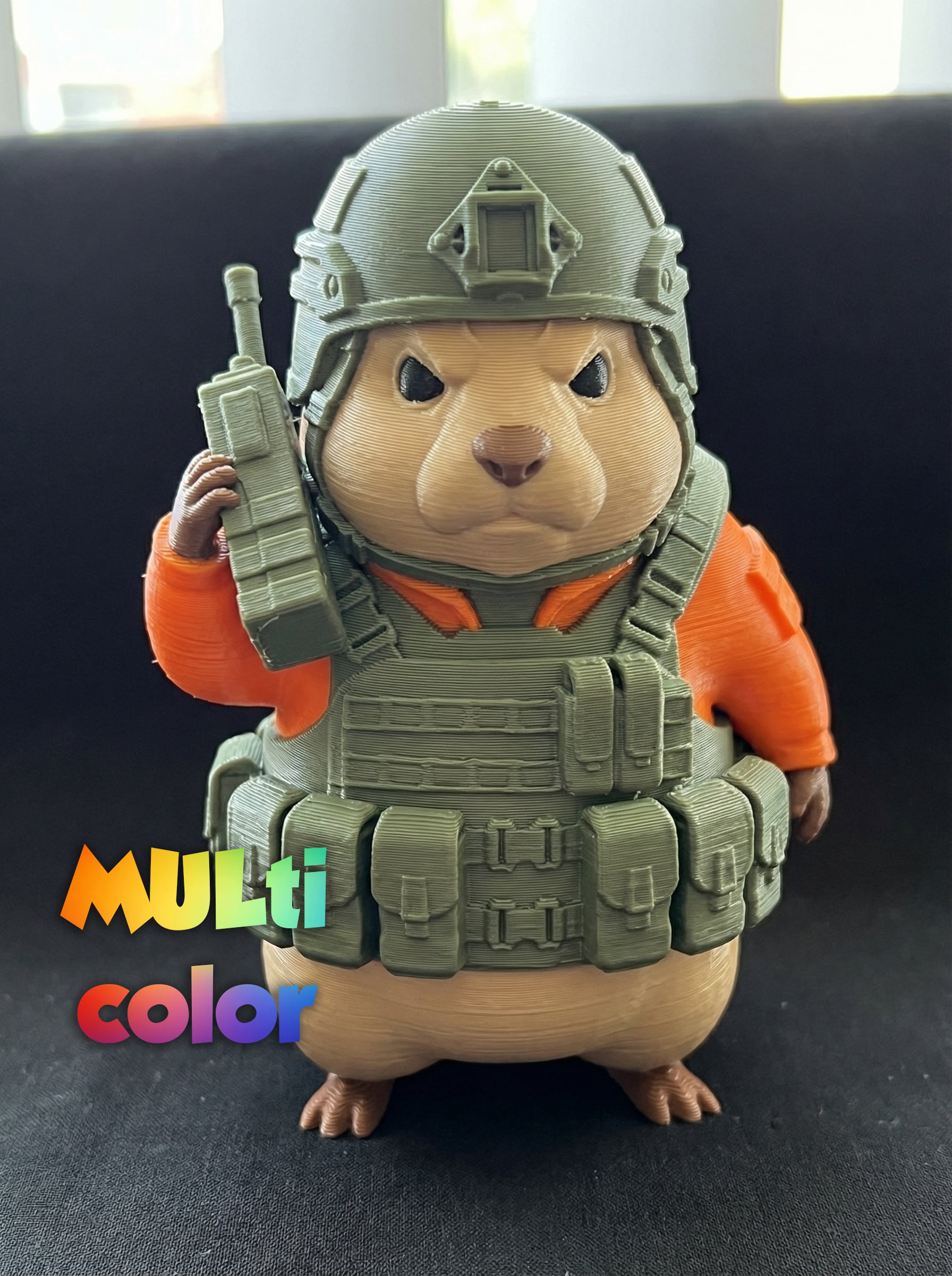 Tactical Hamster Multi-Color 3MF | Military Animal | Bambu Ready 3d model