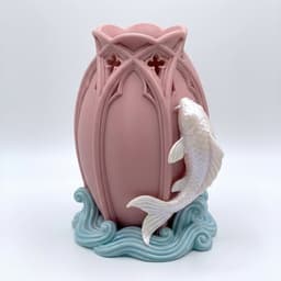 Gothic Koi Fish Vase - Elegant Flower Planter 3d model