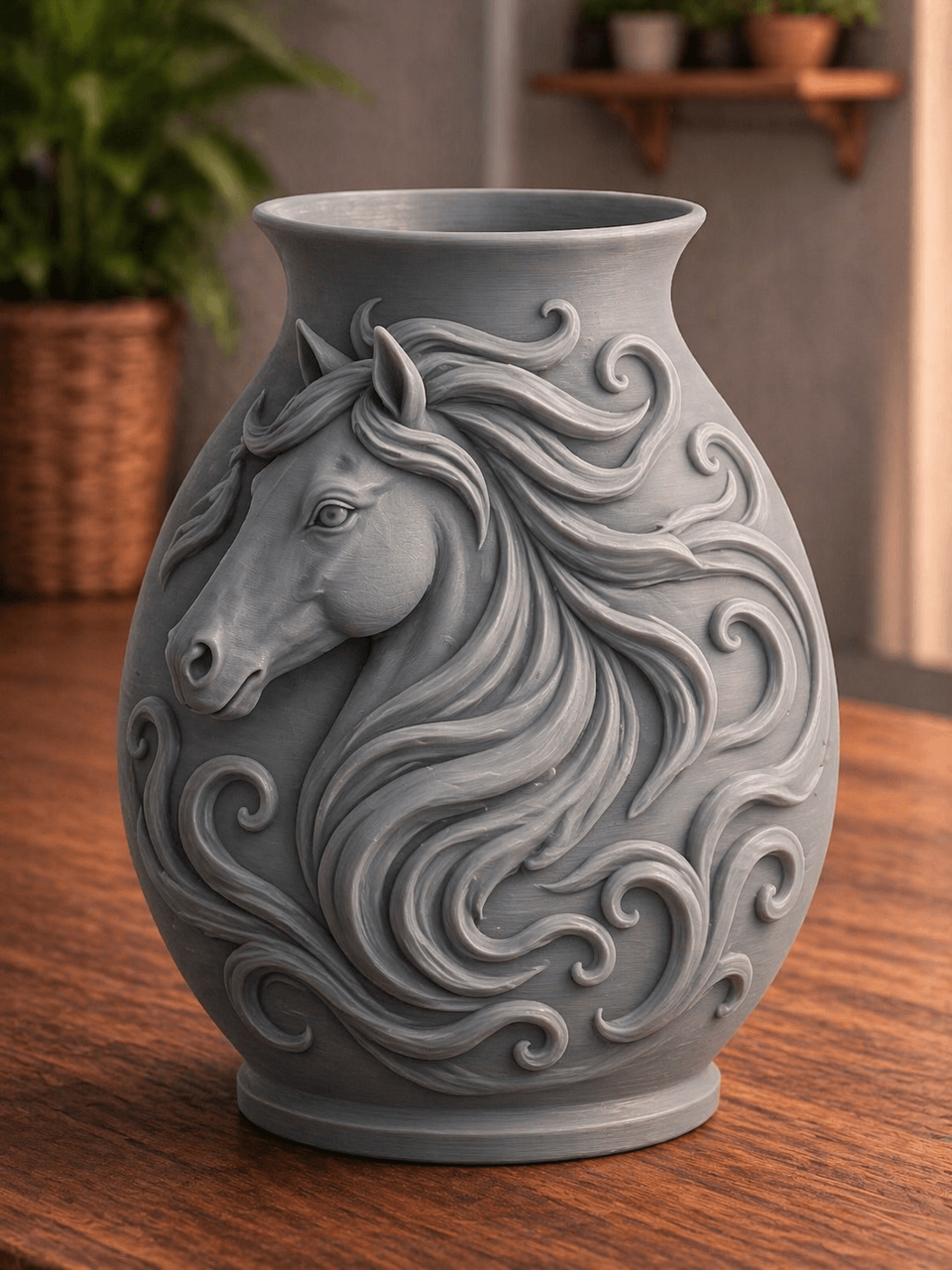 Gray Horse Wind Mane Vase 3d model