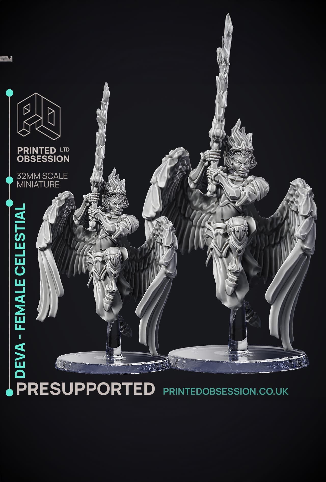 Deva Acolyte - Celestial Fighter - PRESUPPORTED - Heaven Hath no fury - 32 mm scale 3d model