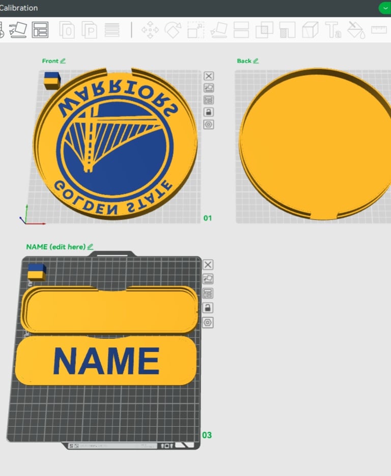 Golden State Warriors Sign - LED Strip Compatible 3d model