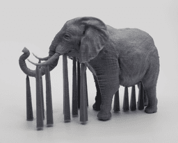Elephant With Its Trunk Up - Elephant printed with Recycled PET-G - 3d model