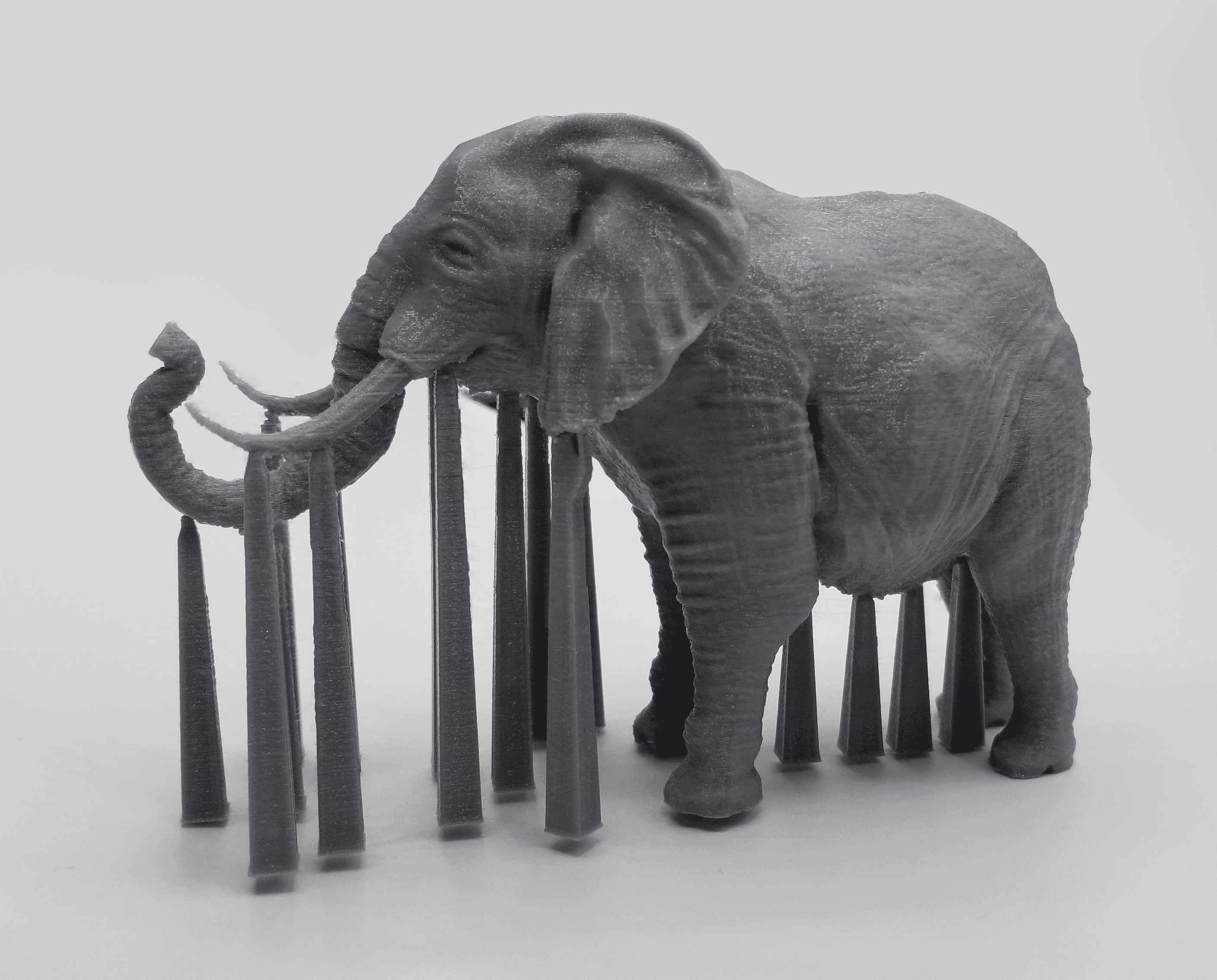 Elephant With Its Trunk Up - Elephant printed with Recycled PET-G - 3d model