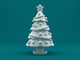 Stylized Christmas Tree 3D Model – Monochrome Holiday Decoration 3d model