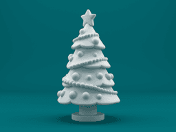 Stylized Christmas Tree 3D Model – Monochrome Holiday Decoration 3d model
