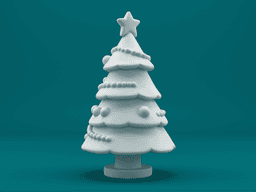 Stylized Christmas Tree 3D Model – Monochrome Holiday Decoration 3d model