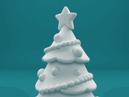 Stylized Christmas Tree 3D Model – Monochrome Holiday Decoration 3d model
