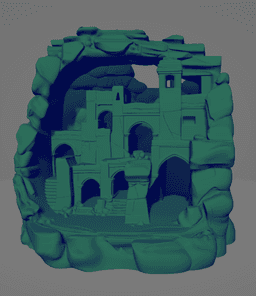 Die vergessene Grotte von Akatosh – Höhlenstadt-Diorama 3d model