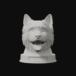 Norwich Terrier Dog Bust with Nameplate - 3D Printable Dog Lover Gift 3d model