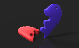 Puzzle Heart Necklace 3d model