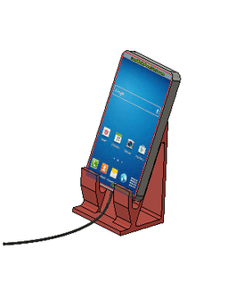 Phone stand with charging cable access.stl 3d model