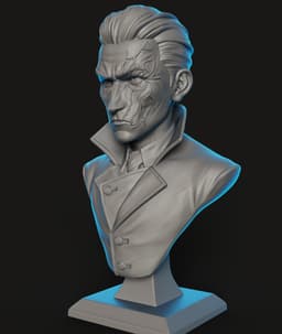 Cyborg Villain Bust STL | Sci-Fi 3D Print | HighDetail 3d model