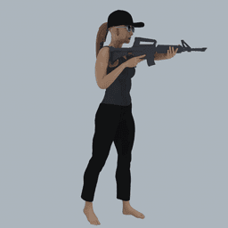 Post Apocalypse Warrior Woman v2 3d model
