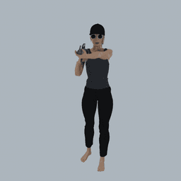 Post Apocalypse Warrior Woman v2 3d model