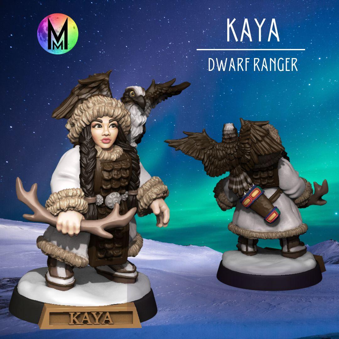 Dwarf Female Ranger - Kaya the Dwarf Hunter (Dwarf with bow ) 3d model