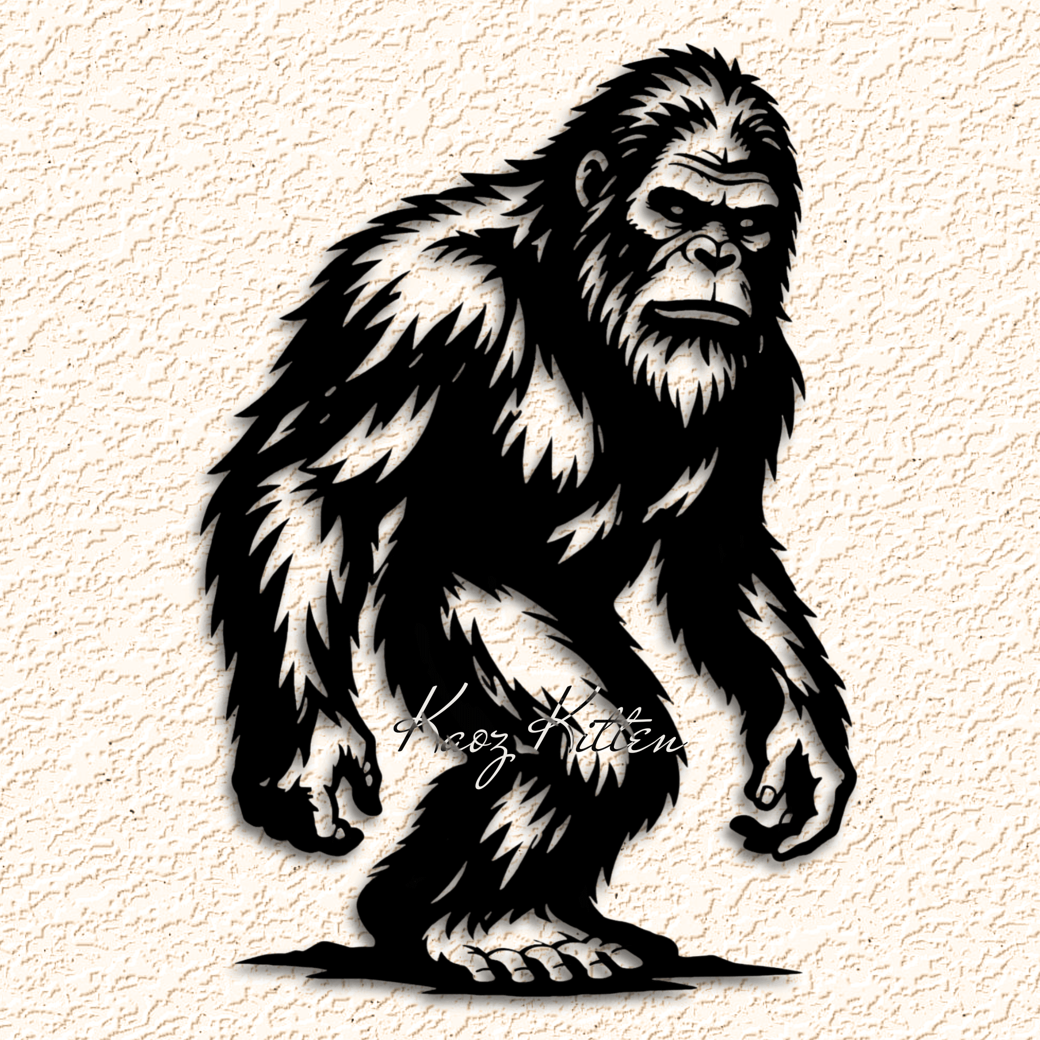 Bigfoot squatch wall art home decor 3d model