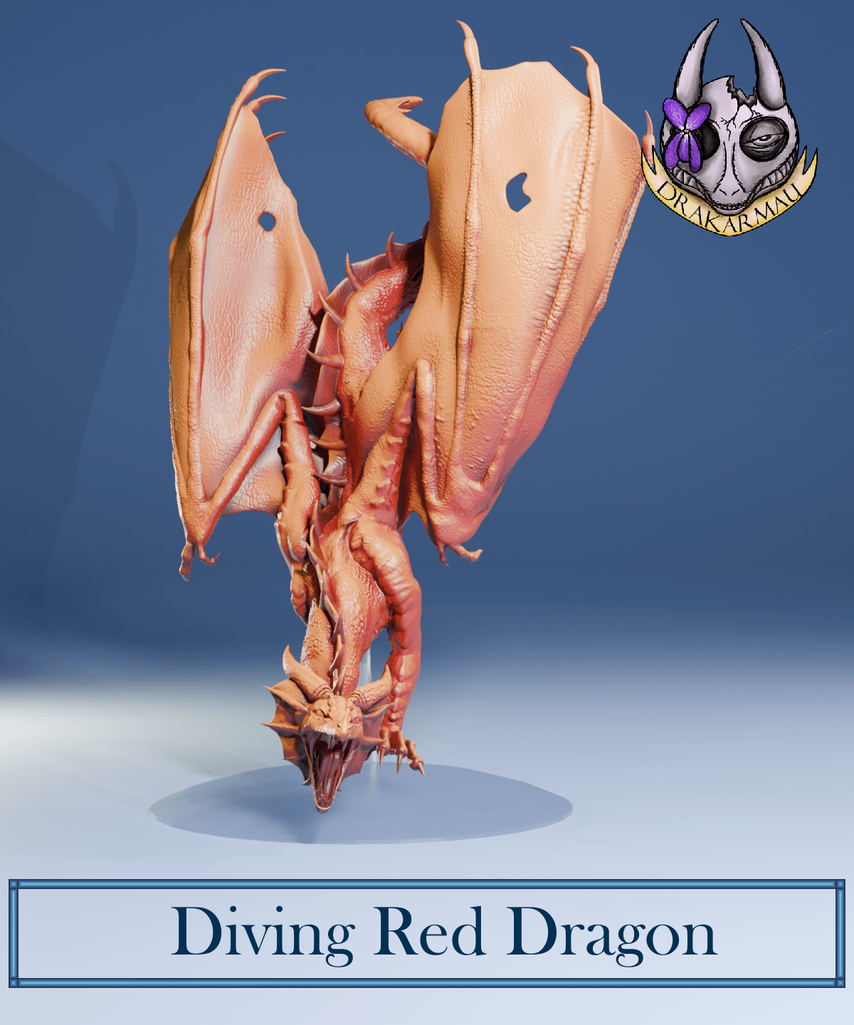 Diving Red Dragon 3d model