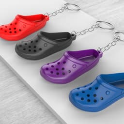 Mini Cr0cs Shoe Keychain, Fun Accessory, for Keys or Bags, Cr0cs Shoe Inspired Hole Design 3d model