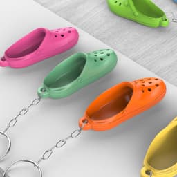 Mini Cr0cs Shoe Keychain, Fun Accessory, for Keys or Bags, Cr0cs Shoe Inspired Hole Design 3d model