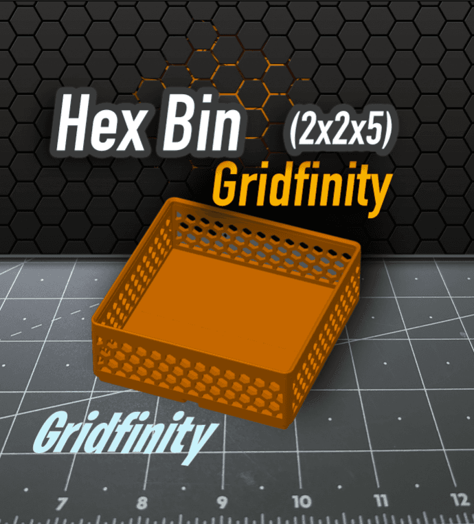 Hex Bin Gridfinity 2x2x5 3d model
