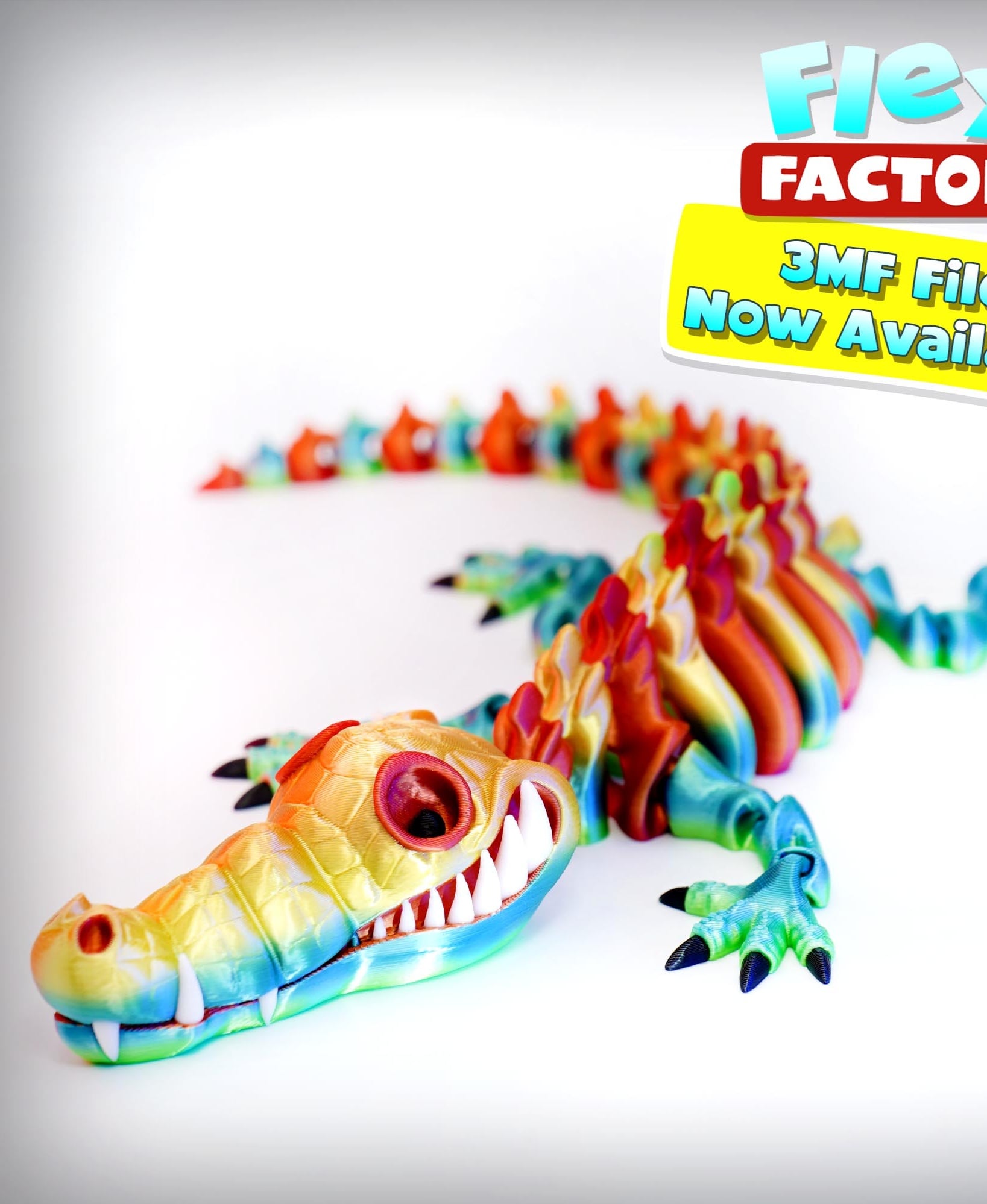 Flexi Factory Skeleton Crocodile with 3MF Included! 3d model