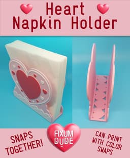 Snap Together Heart Napkin Holder 3d model