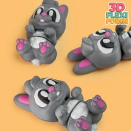 Cute Flexi Rabbit Print-in-place & Keychain 3d model