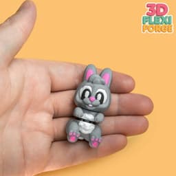 Cute Flexi Rabbit Print-in-place & Keychain 3d model