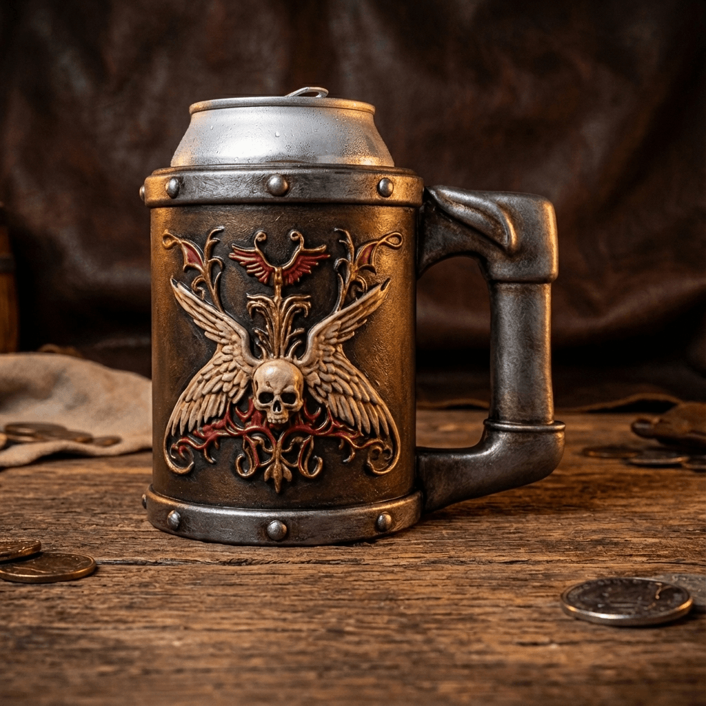 Gothic Skull Can Holder Mug 3d model