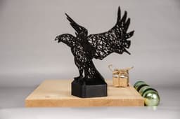 Raven on Base Grid Art Design - Pre-Supported 3d model