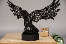 Raven on Base Grid Art Design - Pre-Supported 3d model