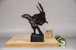 Raven on Base Grid Art Design - Pre-Supported 3d model