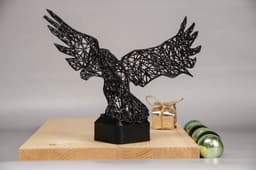 Raven on Base Grid Art Design - Pre-Supported 3d model
