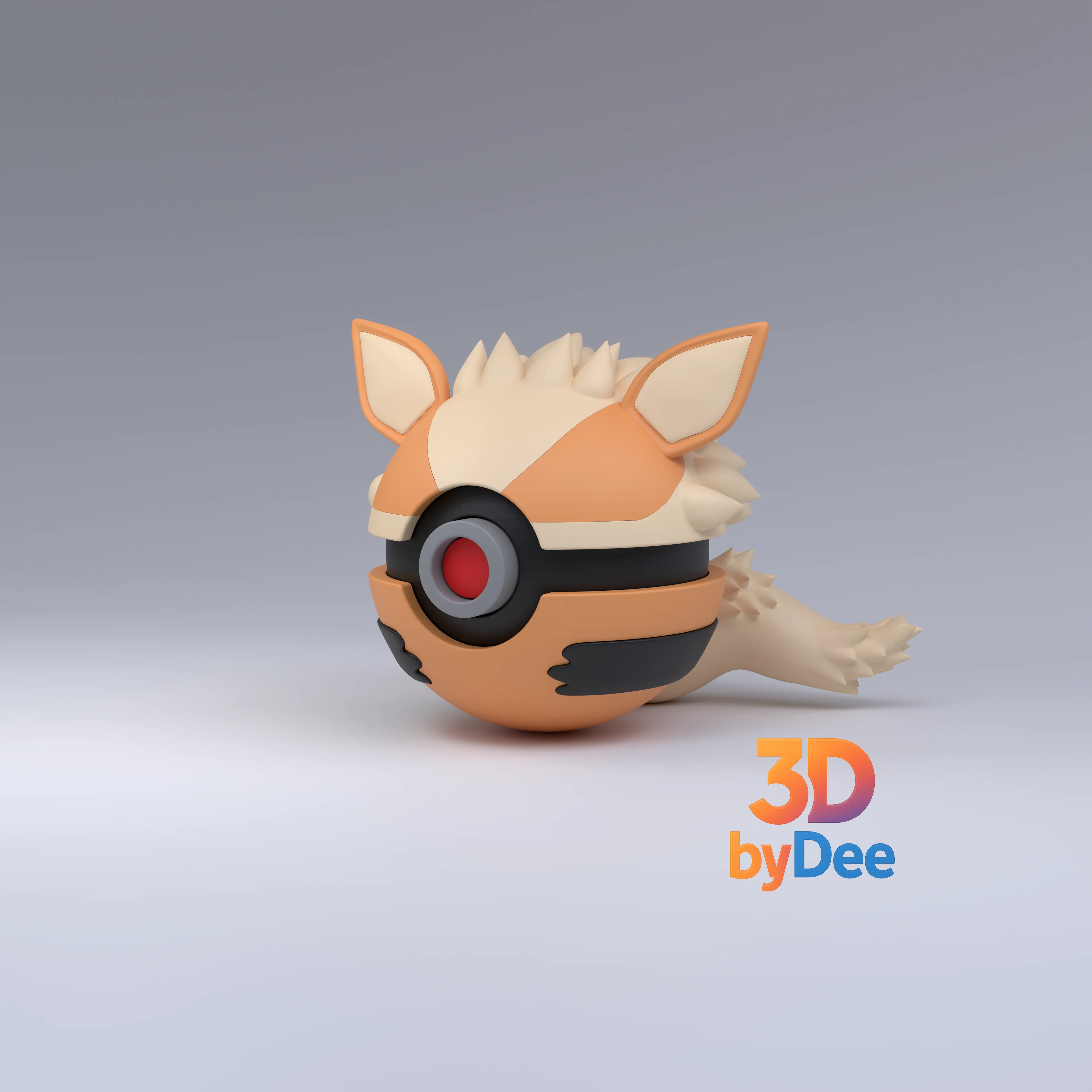 Arcanine Pokeball 3d model