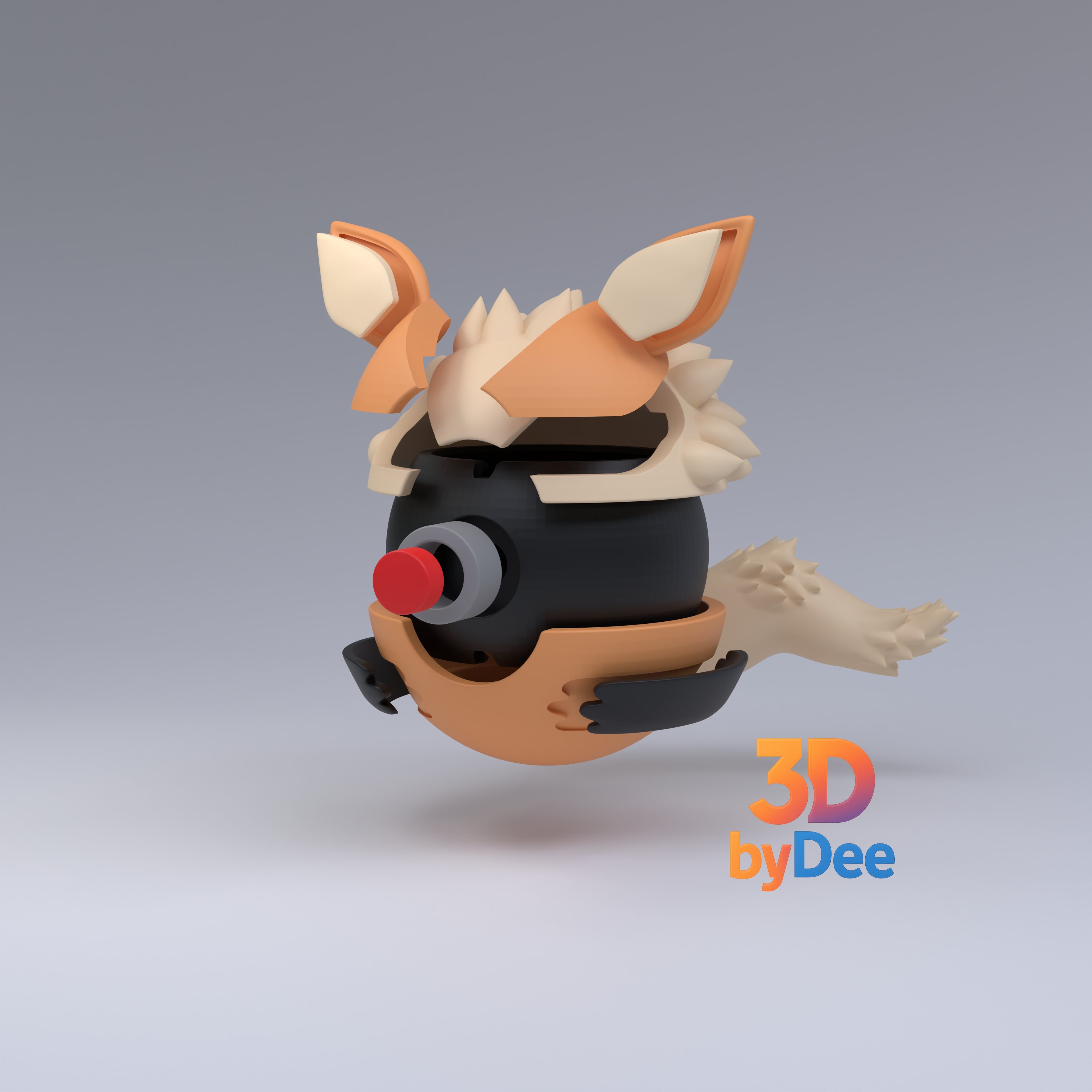 Arcanine Pokeball 3d model
