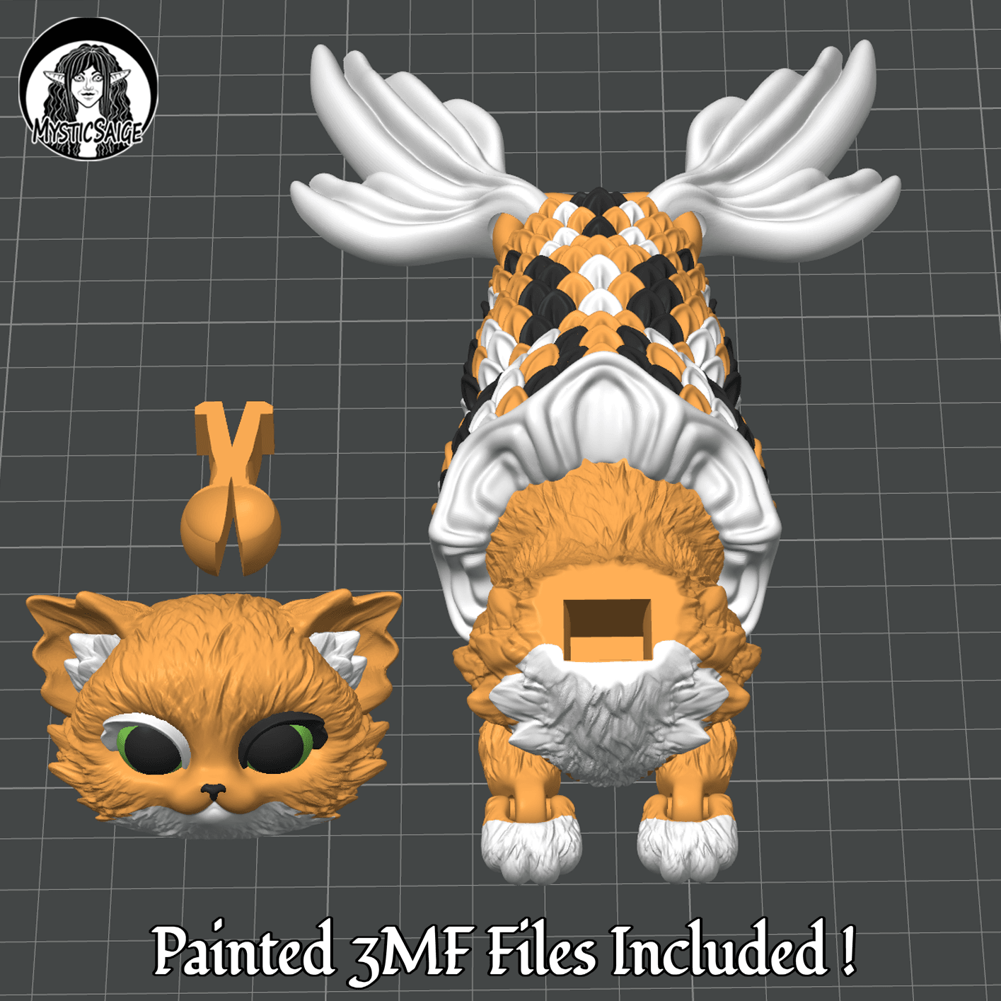MerCat - Mermaid Cat 3d model
