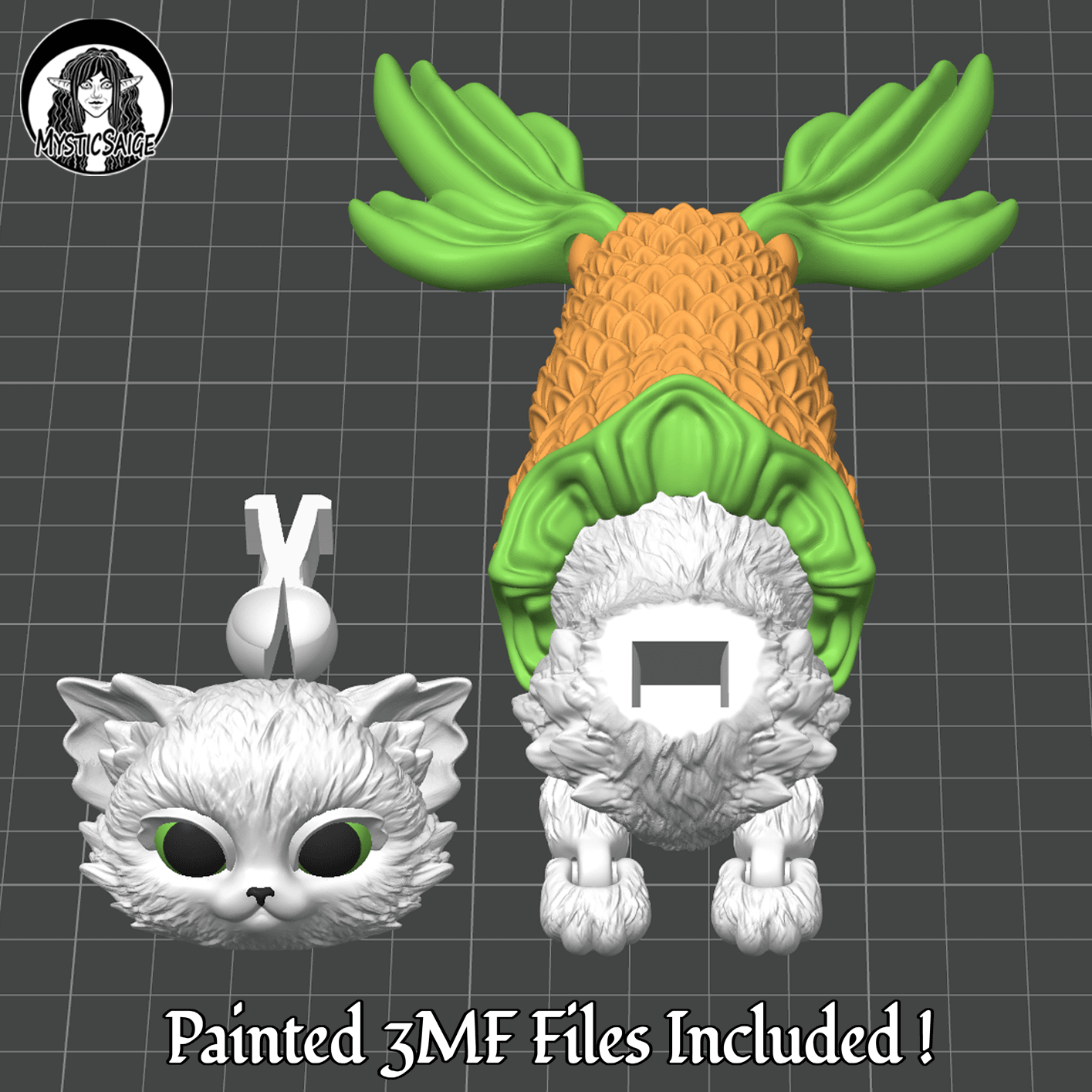 MerCat - Mermaid Cat 3d model