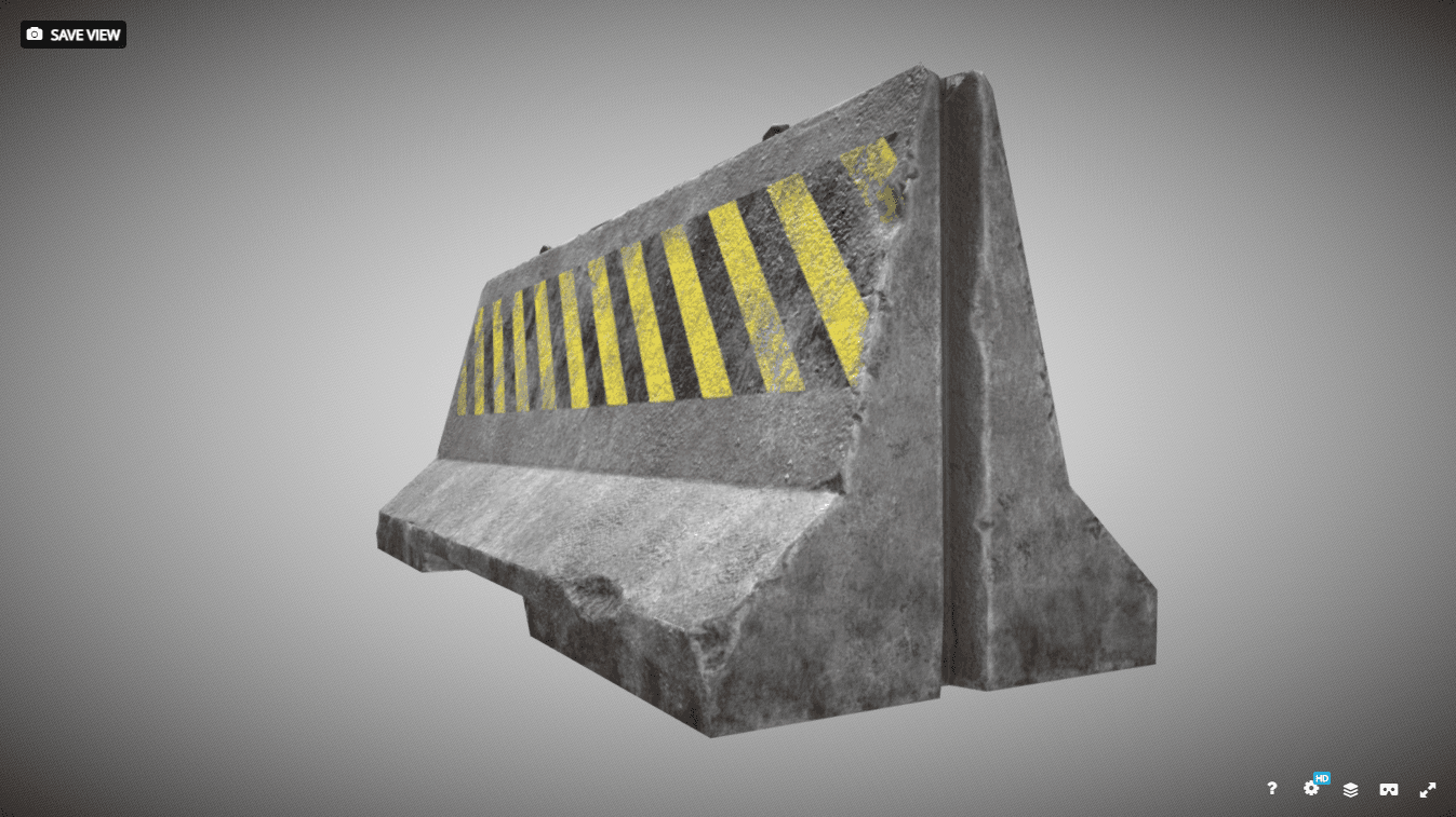 Concrete fence 3d model