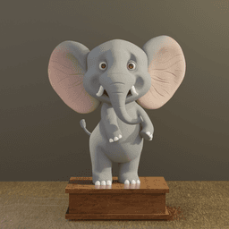 Cute Elephants 3d model