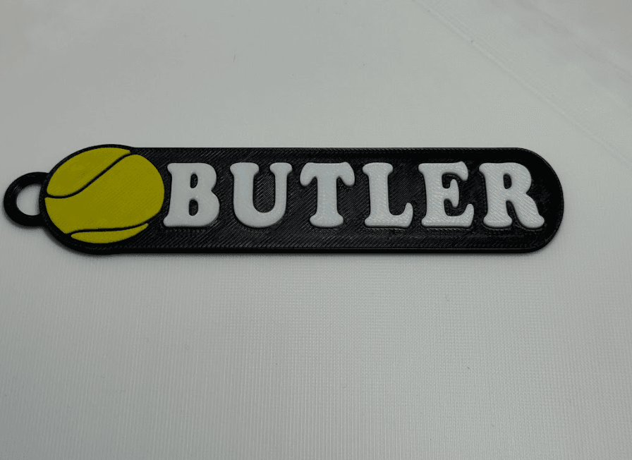 Tennis Bag Tag Keychain- Style 1 3d model