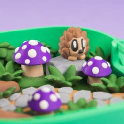 Pocket Blob Mushroom Forest - Mini Playset Art Toy with Latching Case 3d model