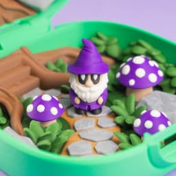 Pocket Blob Mushroom Forest - Mini Playset Art Toy with Latching Case 3d model