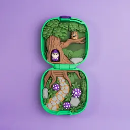 Pocket Blob Mushroom Forest - Mini Playset Art Toy with Latching Case 3d model